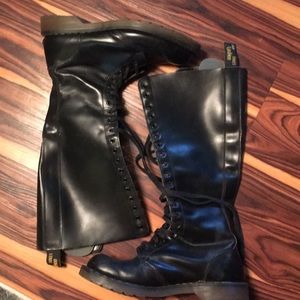 Black Dr. Marten knee-high boots